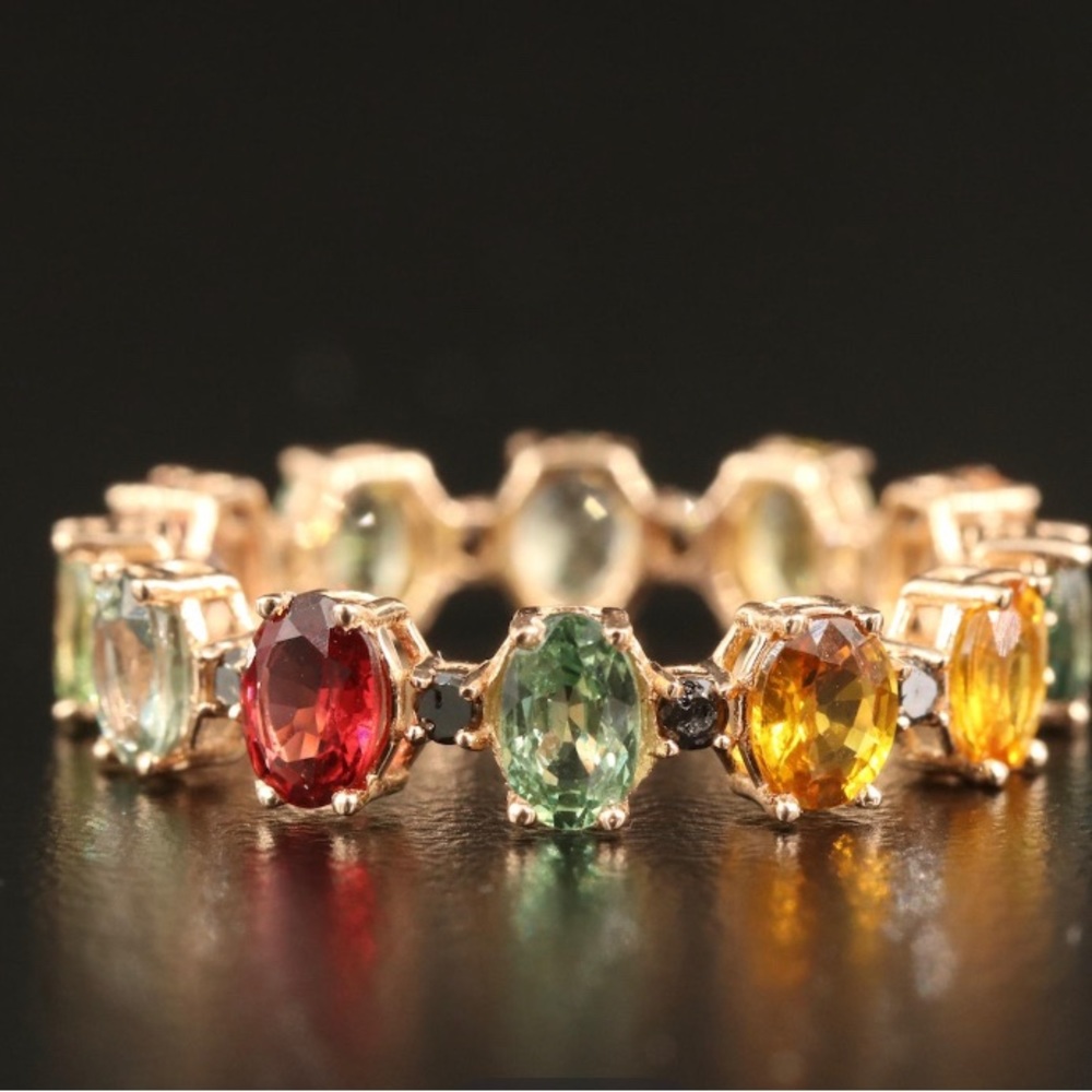 14K Sapphire and Diamond Eternity Ring